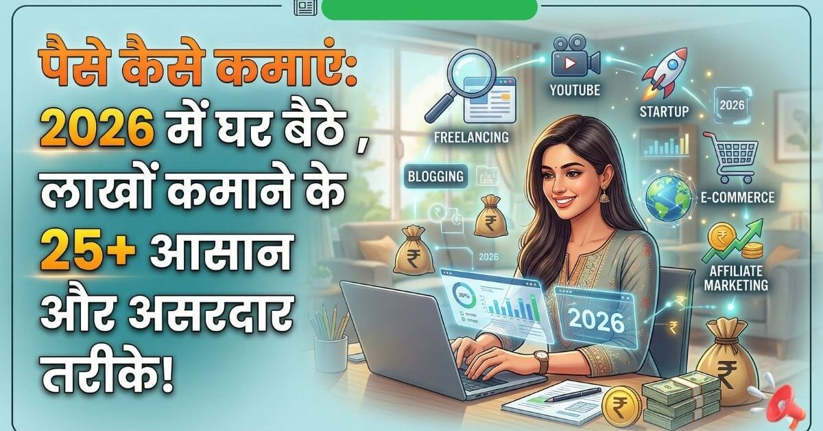 पैसे कैसे कमाएं: 2026 में घर बैठे , लाखों कमाने के 25+ आसान और असरदार तरीके!